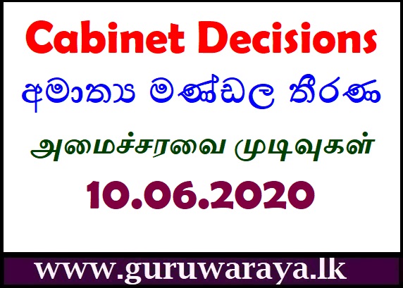 Cabinet Decision :  10.06.2020
