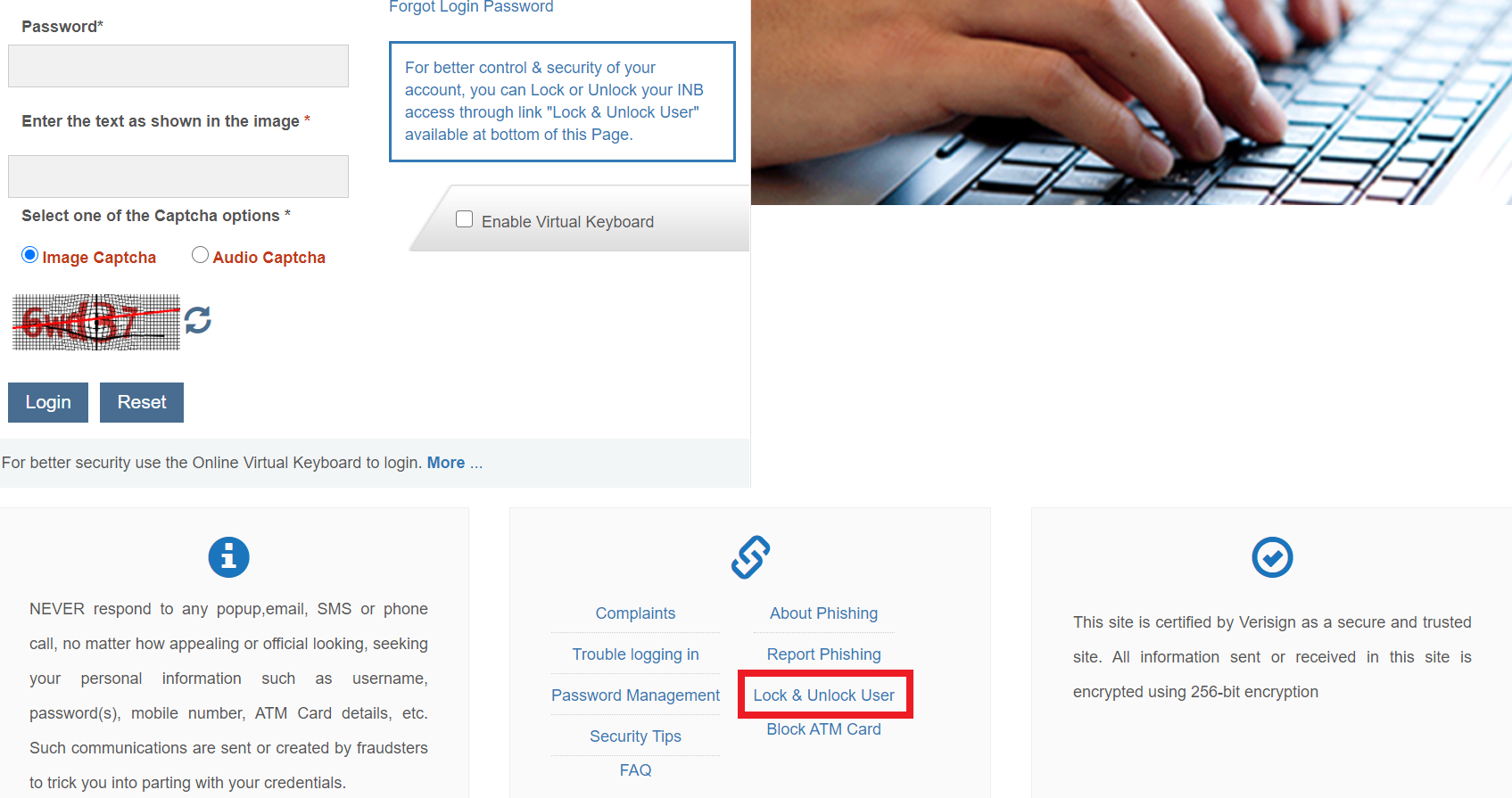 How to lock and unlock SBI Banking online?