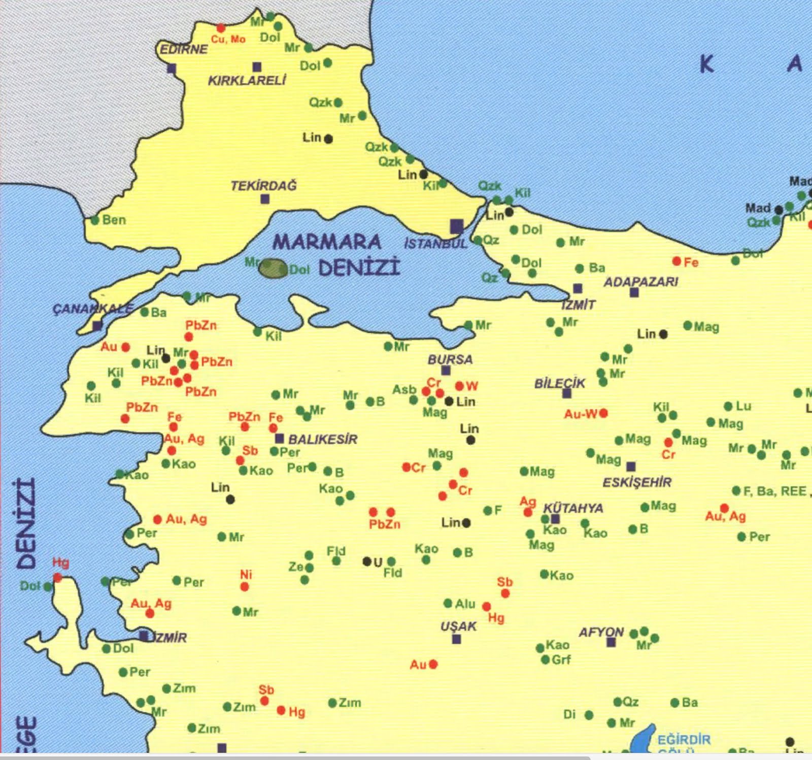Turk Dili Tarihi Ve Kulturu Turkiye Maden Yataklari Haritasi