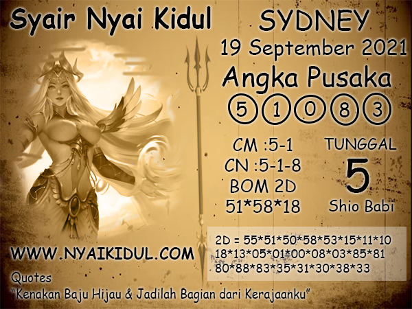 Syair Nyai Sydney 19 September 2021