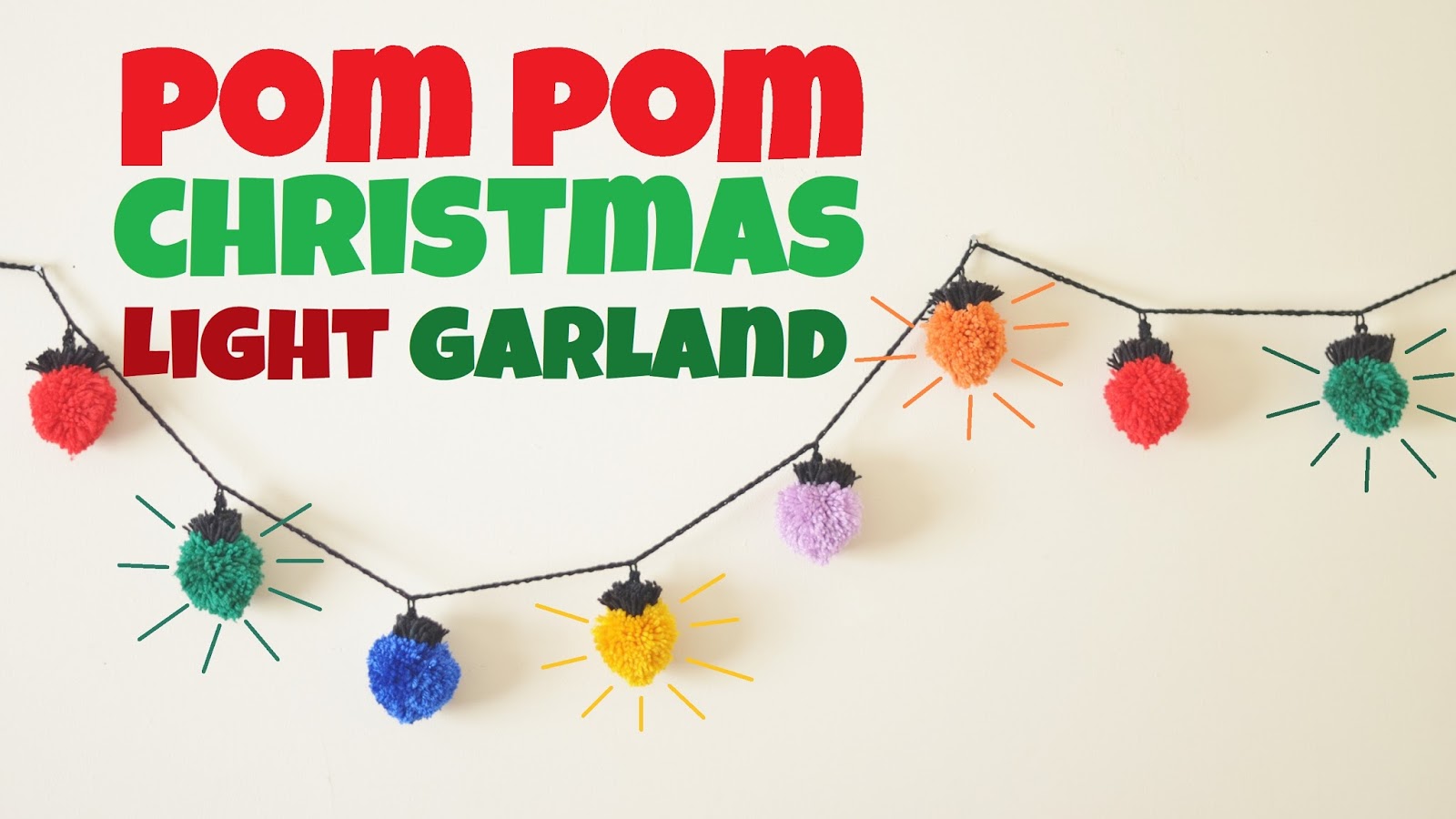 Thread Your Own Pom Poms, Create Christmas, Pom Pom Garland