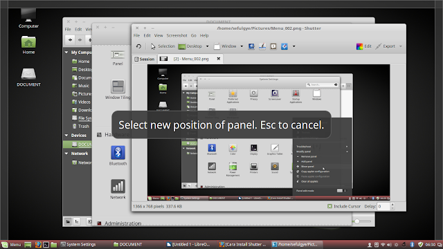 Cara Memindah Panel ke Kiri Kanan Atas Bawah di Linux Mint cara memindah panel linux mint, memindah panel linux mint ke kiri kanan atas bawah