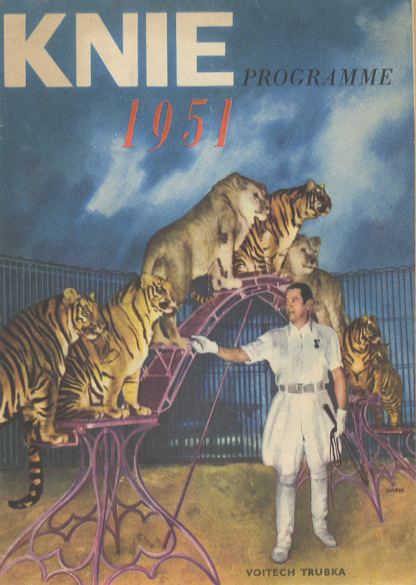 programme papier du Cirque Knie 1951 avec Voitech Trubka