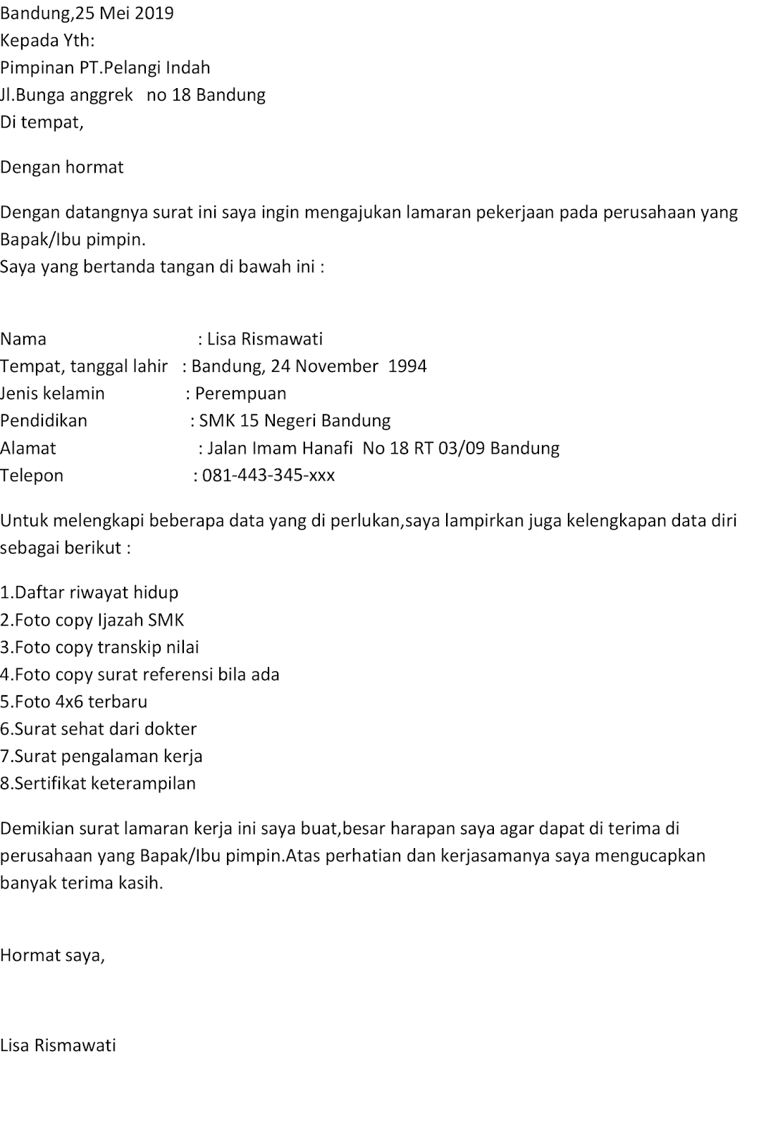 20++ Contoh surat lamaran kerja bermaterai terbaru terbaik