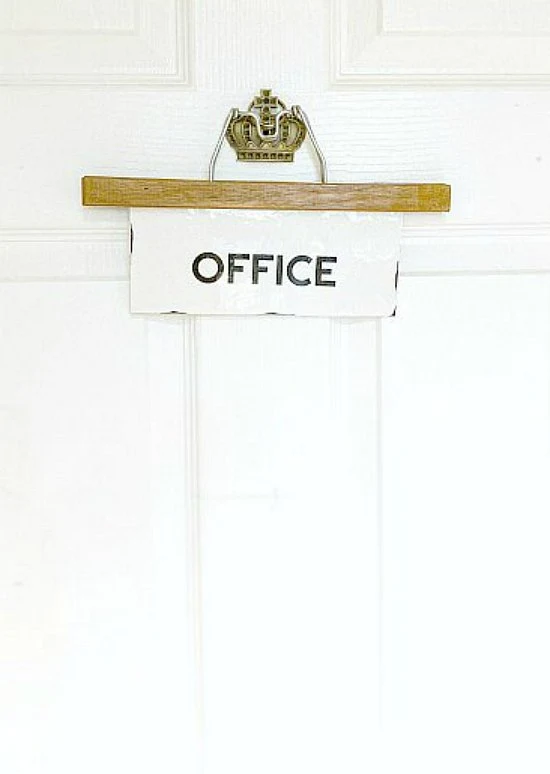  Make an Easy DIY Vintage Hanger Office Sign