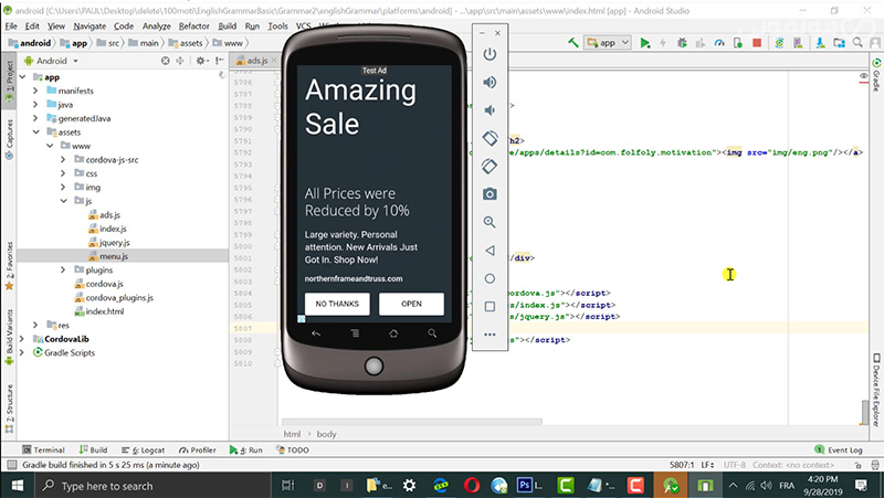 شرح انشاء تطبيق أندرويد من الصفر ورفعه على متجر جوجل بلاي فولفولي