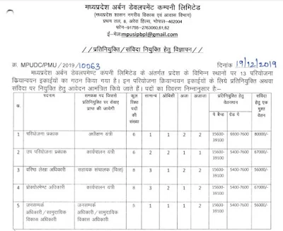 MPUDC Recruitment 2019-20 Application Form Download – Previous Question Papers
