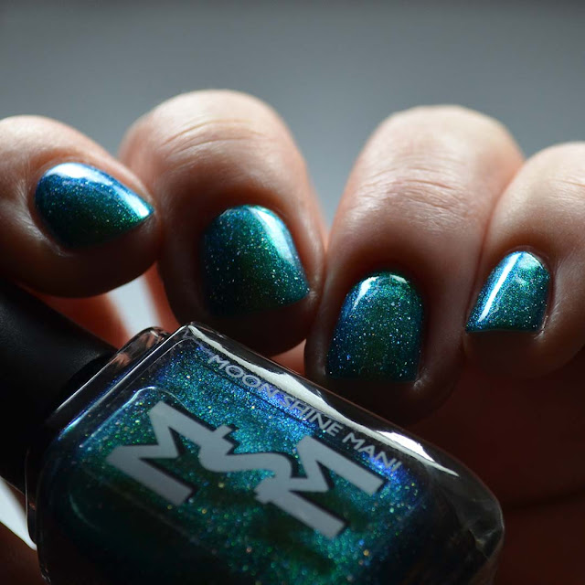 green to blue flakie multichrome nail polish swatch