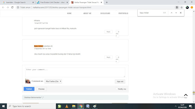 cara menghapus broken link di komentar blog