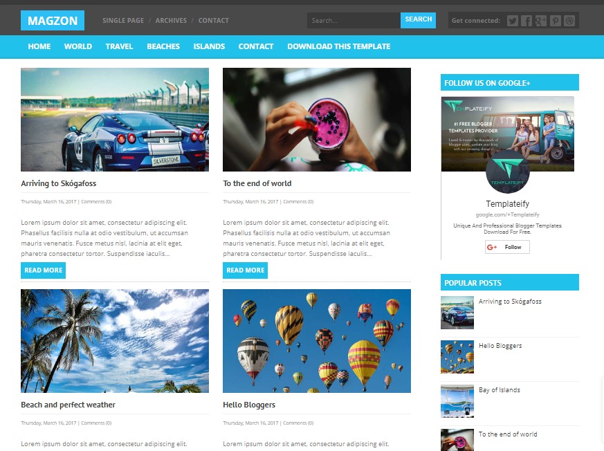 Responsive blogger template by tectuner