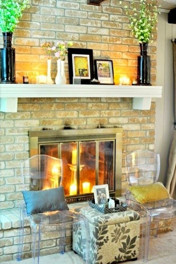 Spring decorations for the fireplace mantel