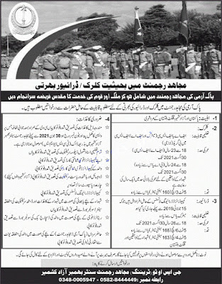 Pakistan Army Mujahid Force New Jobs 2021