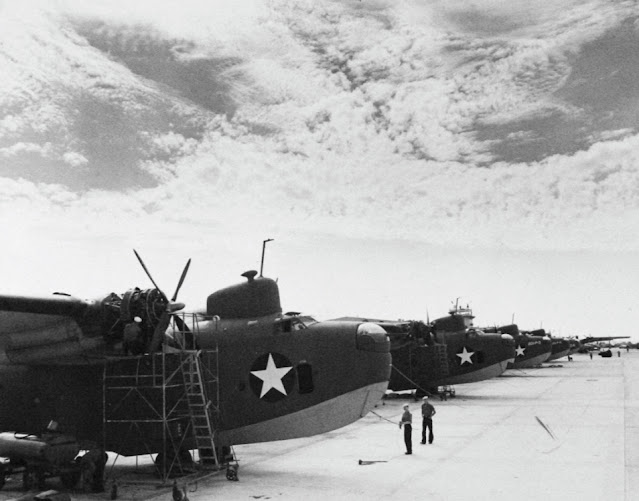 Патрульные гидросамолёты Martin PBM-3C на военно-морской авиабазе Банана-Ривер; 13 января 1943 года. National Museum of the U.S. Navy