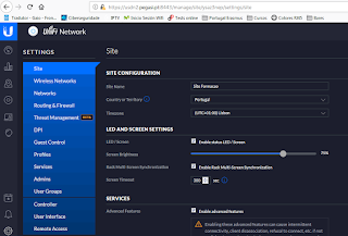Software de gerenciamento de Ponto de acesso Unifi Esta image mostra uma captura de ecrã onde se pode ver uma parte do software de gerenciamento Unifi.