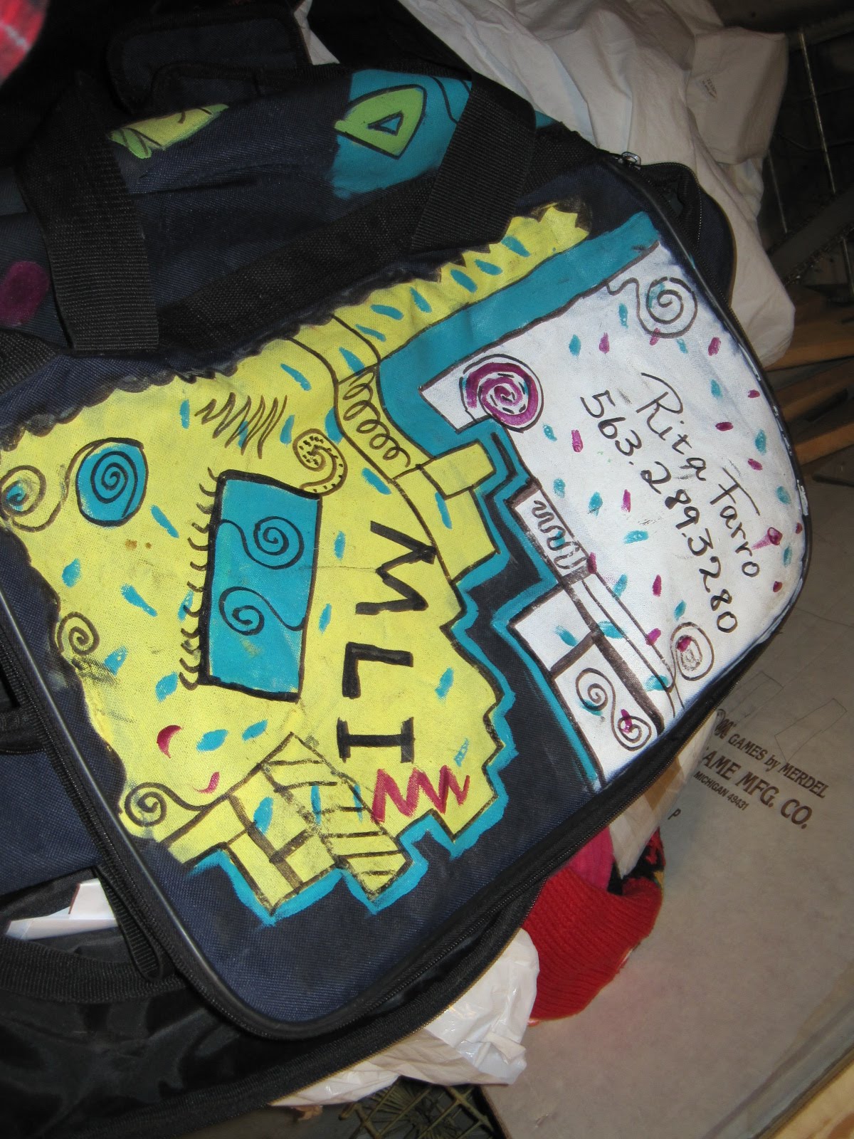 Rita's Sew Fun Painted Luggage