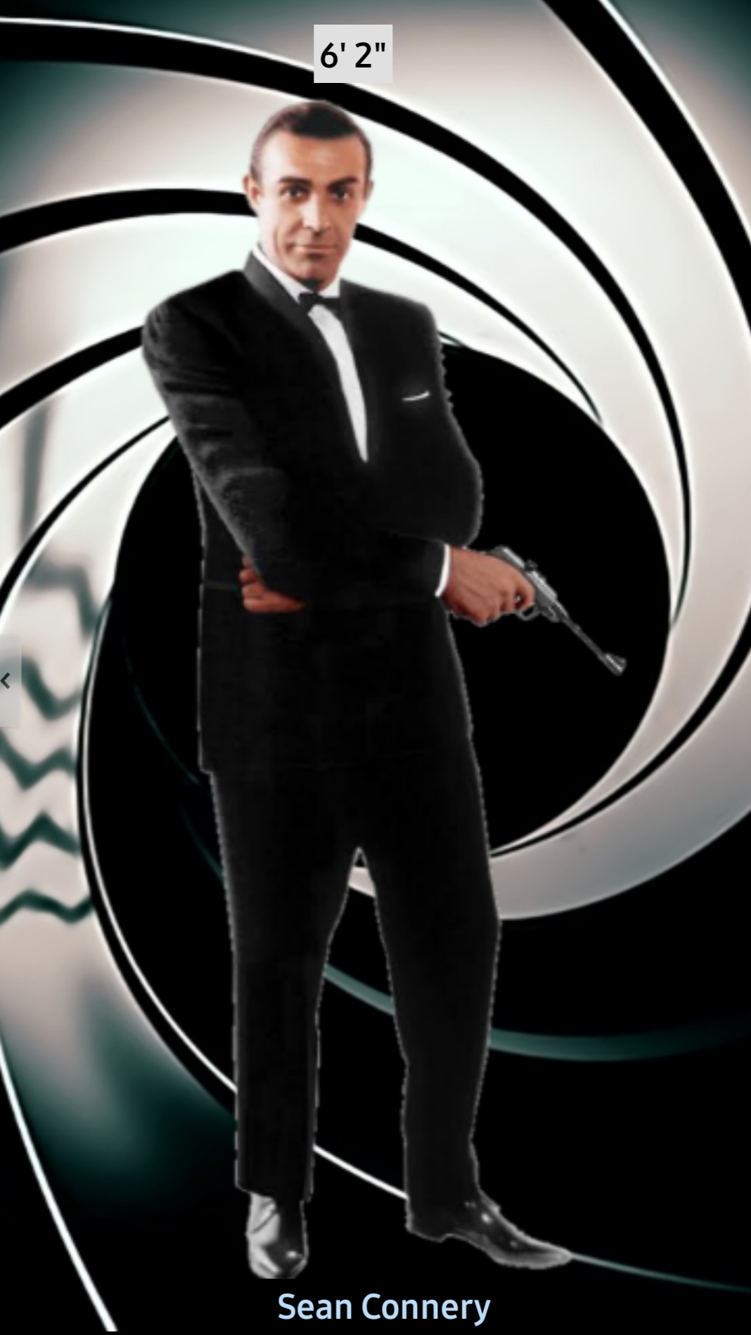 James Bond Actors Height Comparison