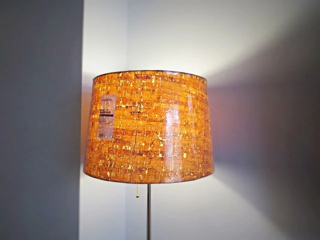 Ikea lamp with cork Target lampshade attached