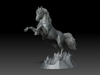 Digital sculpture of the Horse. Creation of unique high quality sculptures on demand.