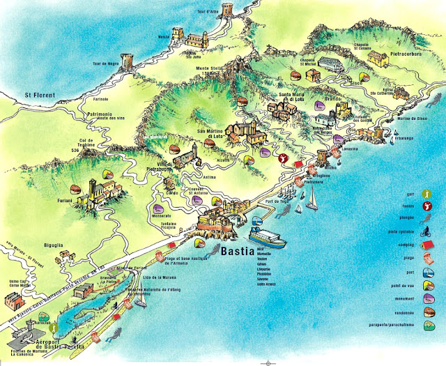 Mapa de Bastia - Córsega - França