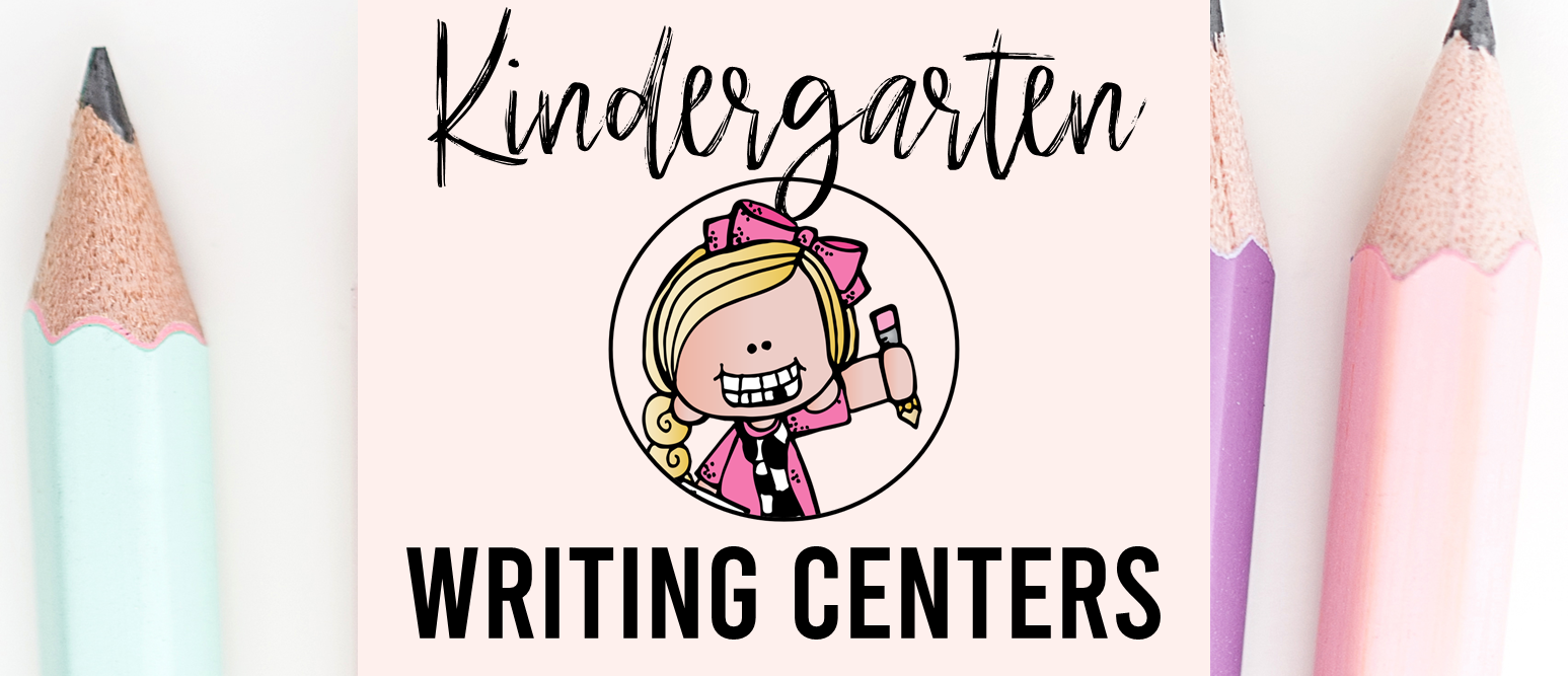 Kindergarten writing centers for the whole school year with templates, prompts, labeling, book making, write the room, and more.