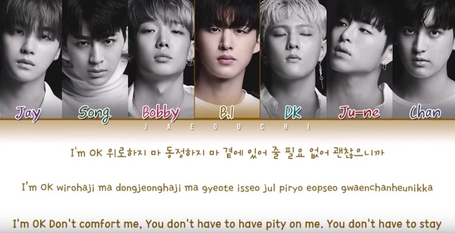 Lirik I’m OK - iKON (Terjemahan + Hangul + Romanization + English