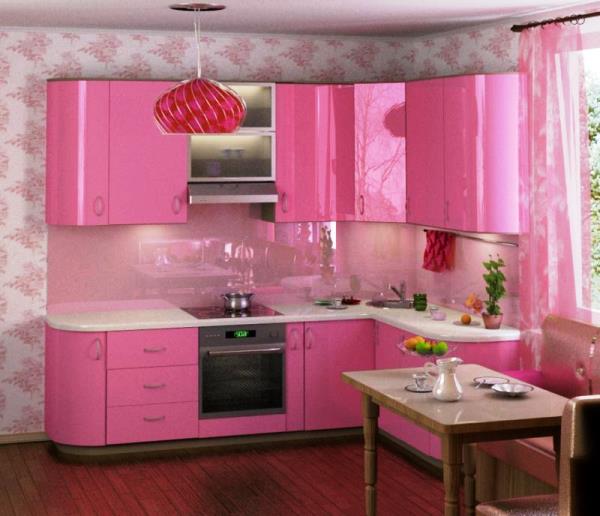 20 Model Dapur Minimalis Warna Pink