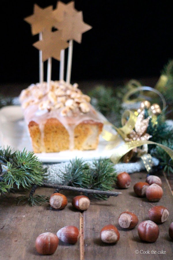 bizcocho navidad, avellanas y limon