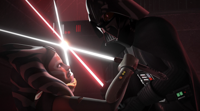 Ahsoka Tano and Darth Vader Lightsaber Duel Star Wars Rebels