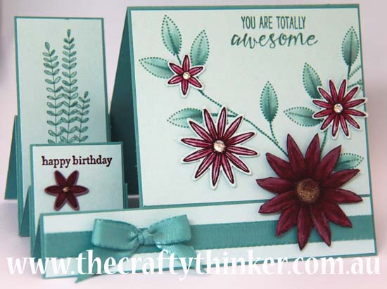 Stampin' Up!, Grateful Bunch, Flowering Fields, Blossom Bunch Punch SU, The Crafty Thinker, Side Step card, card making classes