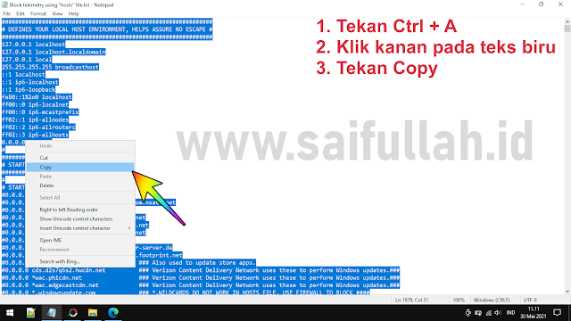 Cara Memblokir Telemetary Service Windows 10 Menggunakan File "host"