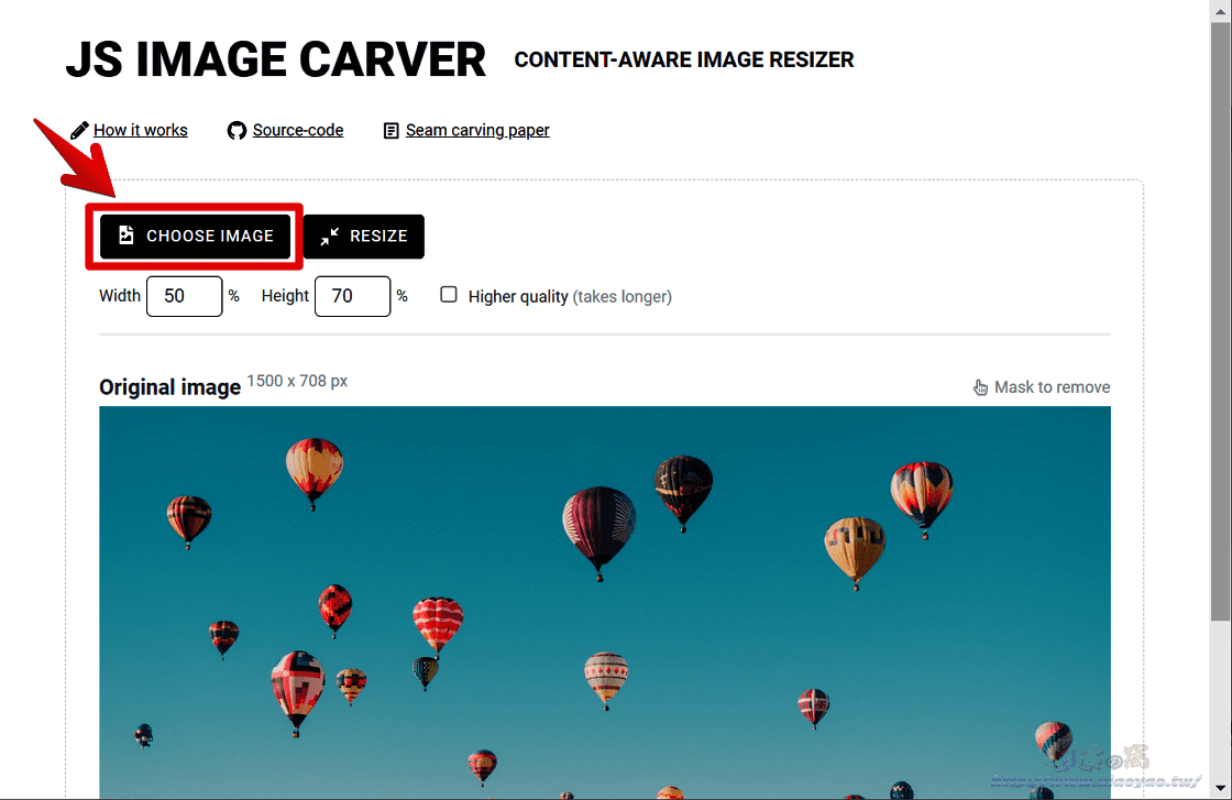 JS IMAGE CARVER 調整圖片長寬比，自動感知圖片內容減少變形