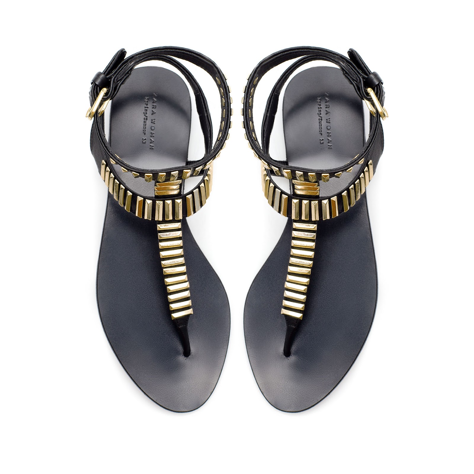 Zara Black Sandal with Metallic Detail Â£59.99
