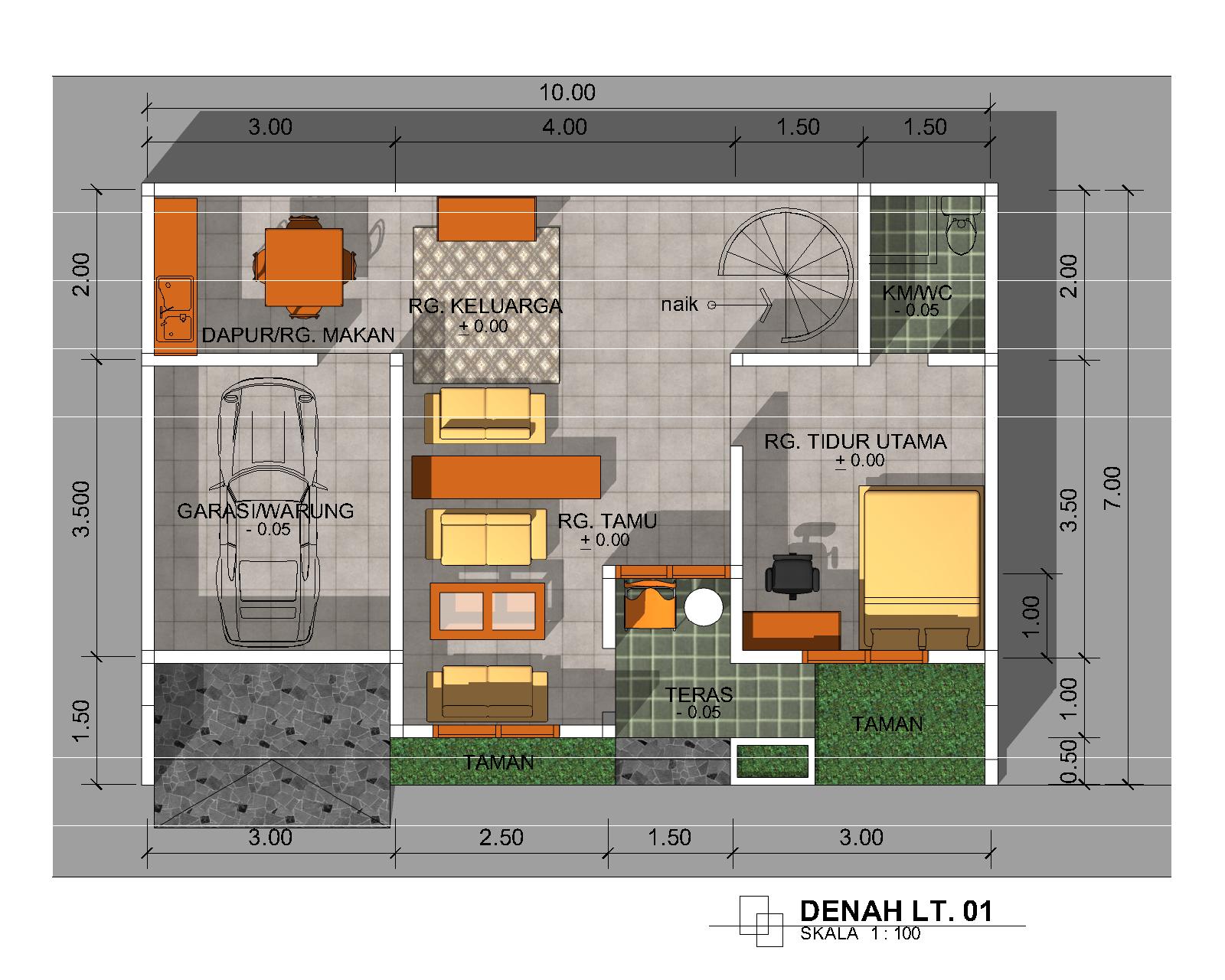 Design Arsitektur Denah 2D Rumah Sederhana | Design Arsitektur Rumah