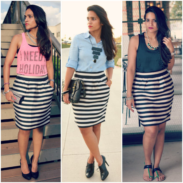 How to wear a striped skirt Clearance