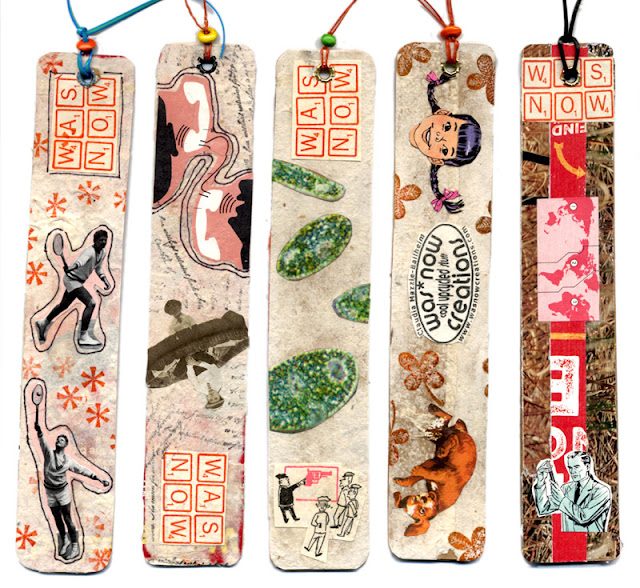 handmade collage bookmarks