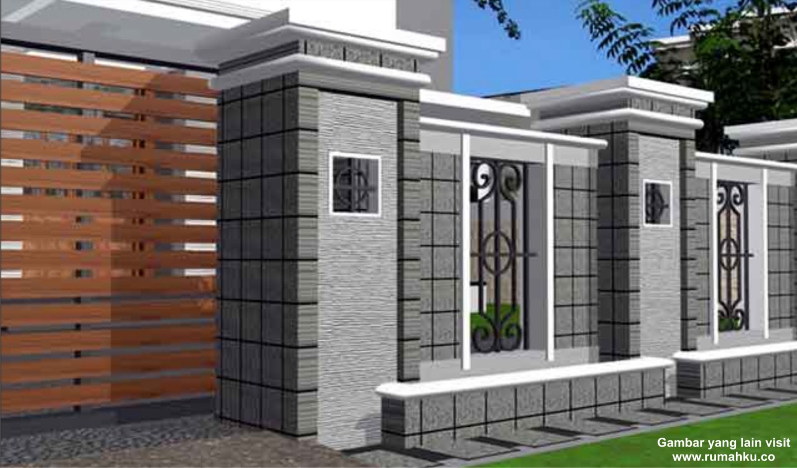  Pagar rumah mewah  MODEL RUMAH  MODERN