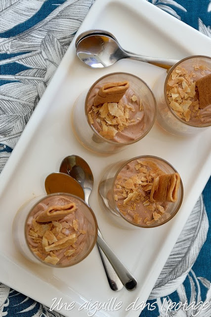 Verrine crème d'abricot "les 4 saisons"-mousse pralinée