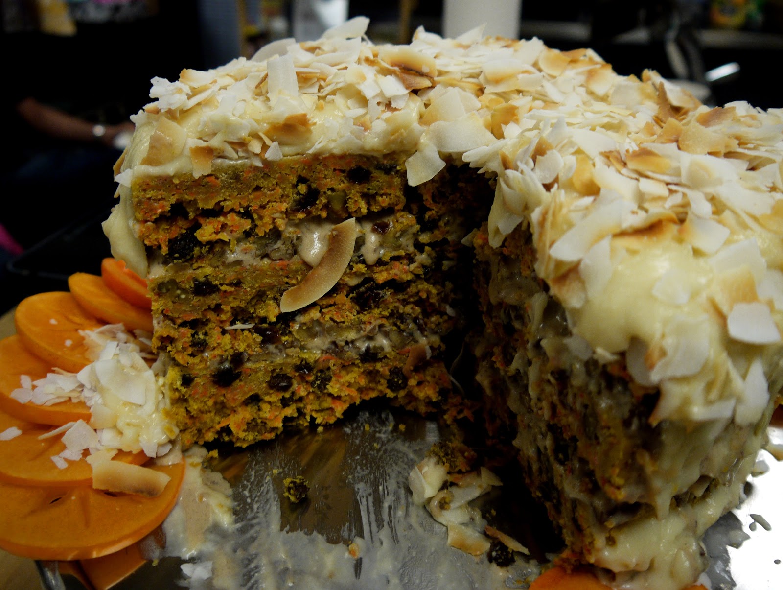 Vegan Gluten Free Carrot Cake with Pecan Carmel and Tofutti Cream