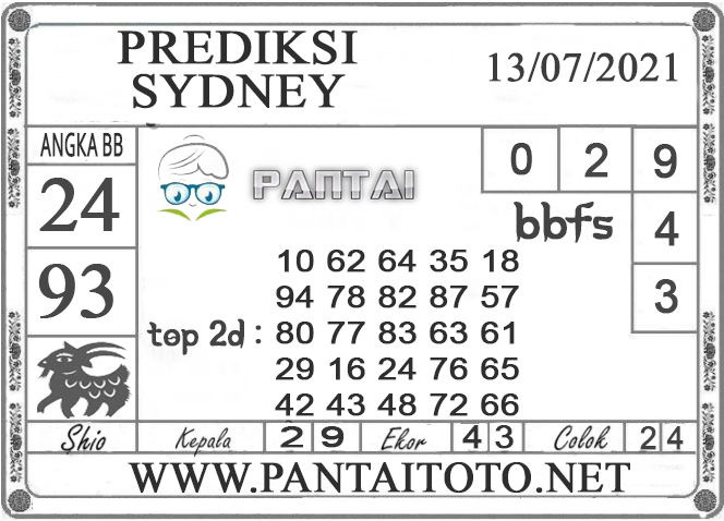 PREDIKSI TOGEL SYDNEY PANTAI4D 13 JULI 2021 PREDIKSI TOGEL SYDNEY PANTAI4D 13 JULI 2021