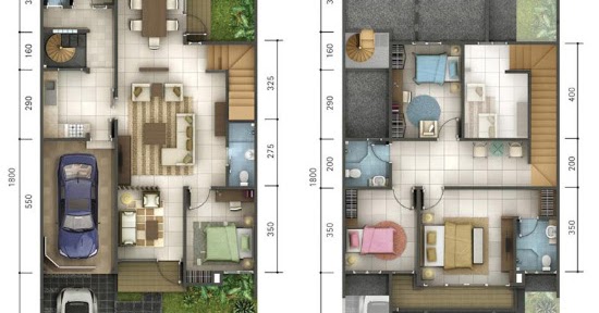 LINGKAR WARNA 16 Denah rumah  minimalis ukuran 9x18  meter  