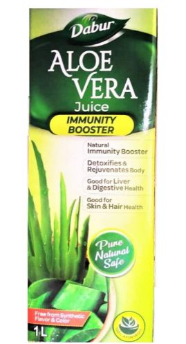 Dabur Aloe Vera Juice: 100% Ayurvedic Health Juice for Immunity Boosting - 1L