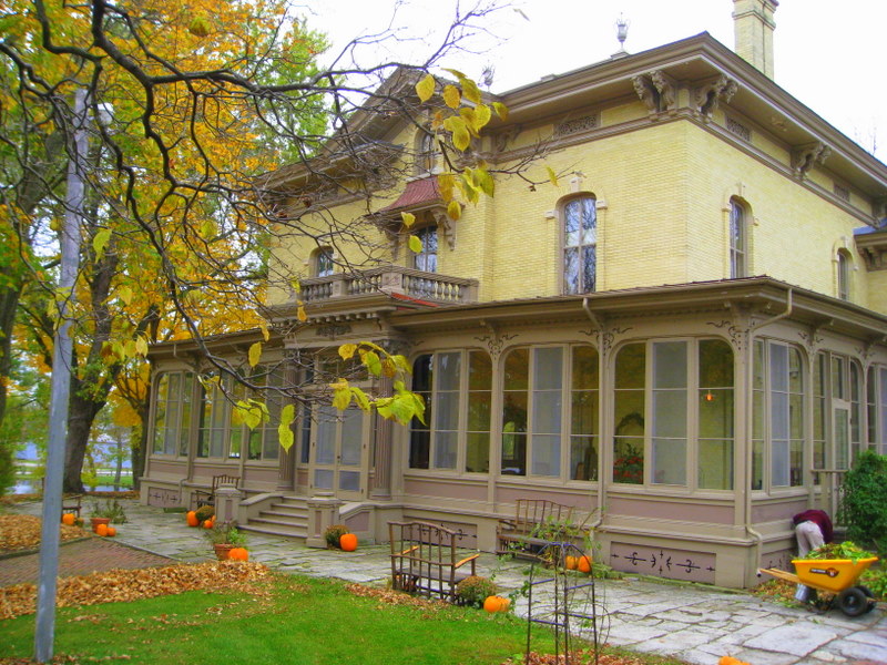 Beyond Coon Rock A view of the Villa Louis Mansion from the offices of