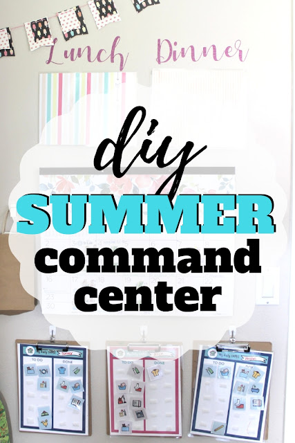 Get organized this summer with this easy DIY command center tutorial for families with kids.  With some free printables and project ideas