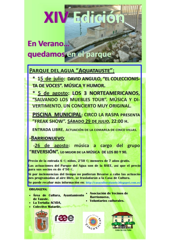 XIV Edición En Verano... quedamos en el parque