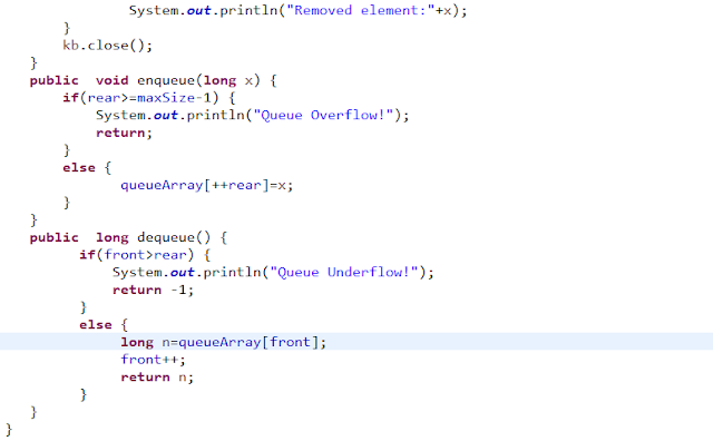 Linear queue data structure