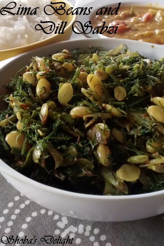 Shoba's Delight Lima Beans and Dill Sabzi