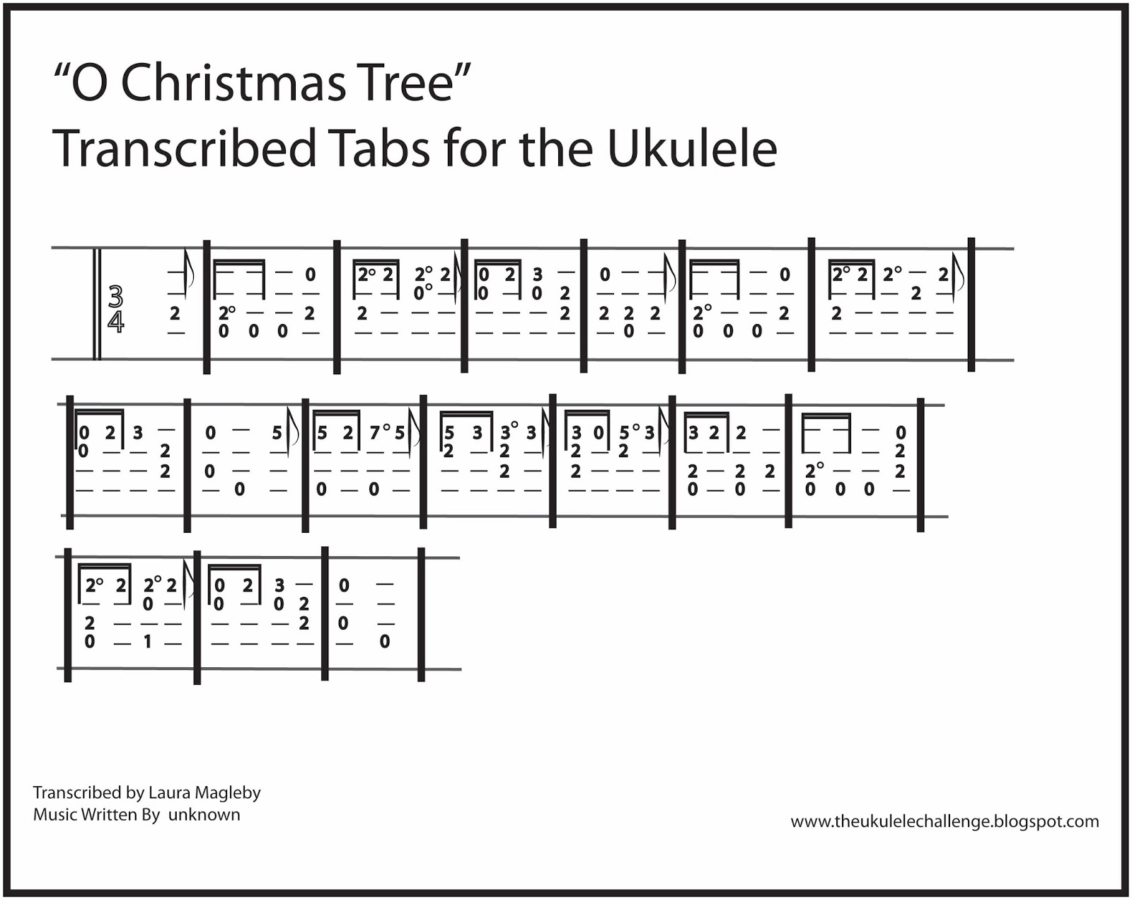 The Ukulele Challenge O Christmas Tree