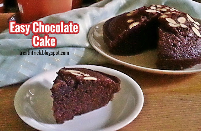 Easy Chocolate Cake Recipe @ treatntrick.blogspot.com