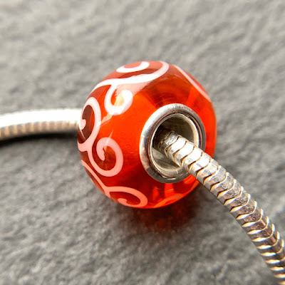 Handmade lampwork silver core big hole charm bead by Laura Sparling made with CiM Goldfish