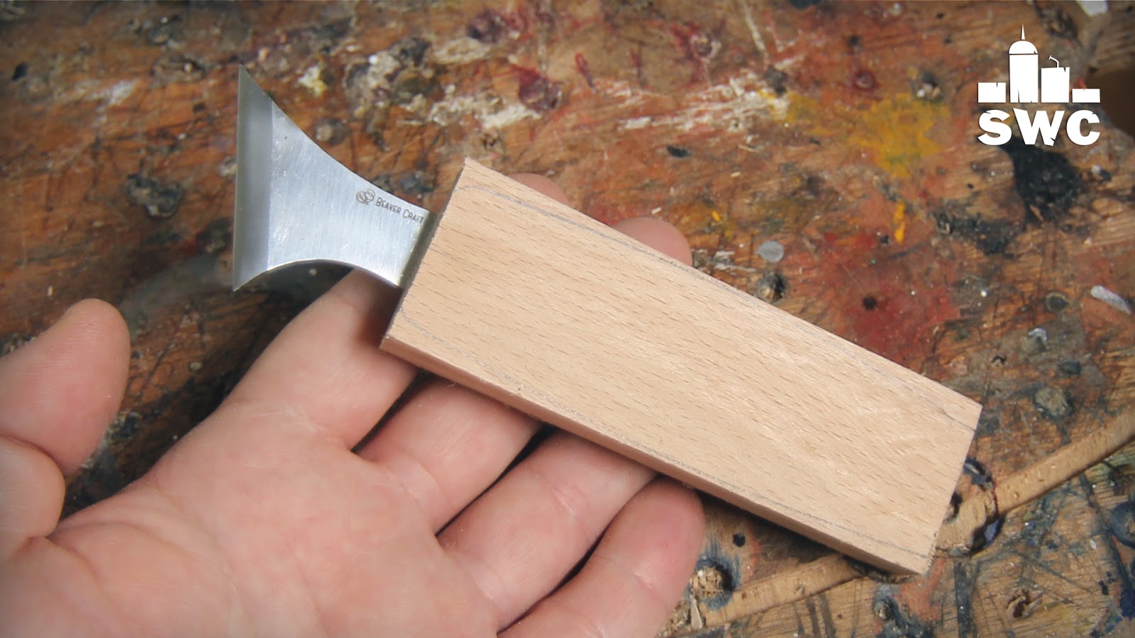 scrap wood city Making a handle for a geometric chip carving knife